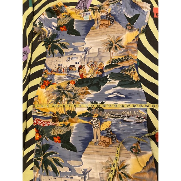 Vintage Reyn Spooner Hawaiian Shift Dress, Tourist TPA Airline Print, size XS-S - Picture 10 of 12